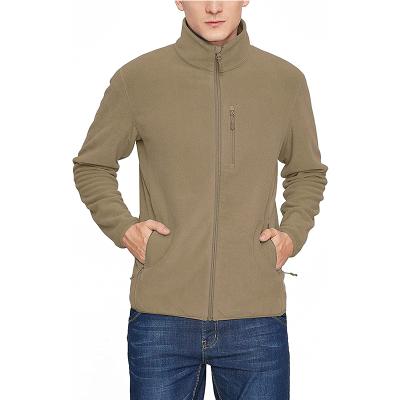 China Customization Breathable Online Mens Fleece Soft Fleece Jacket With 3 Zipper Pockets for sale