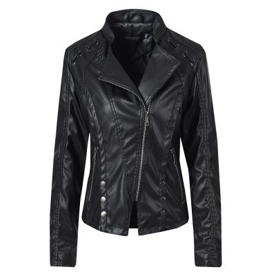 China New Leather Jacket Woman Motorcycles Women Biker Jacket Ladies Blazers Winter Fashion Waterproof Faux Leather for sale