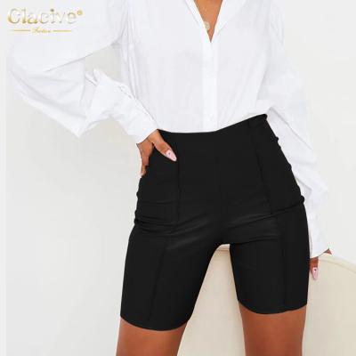 China Clacive Breathable 2021 New Arrival Skinny Shorts Women Shape Streetwear Biker Shorts Summer Khaki Black Womens Shorts for sale