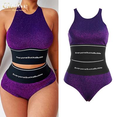 China QUICK DRY Women Clothing Manufacturers Purple Clacive Sequin Tank Top Shorts Fitness Sport 2 Piece Set Women Summer for sale