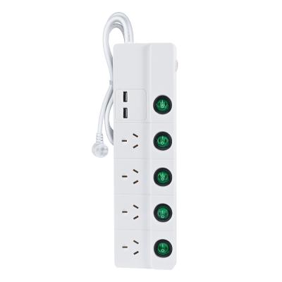 Κίνα Residential / General Purpose SAA AUS 4 Way Sockets Extend Protection 2.4a 3.4a Usb Charger Power Strip προς πώληση