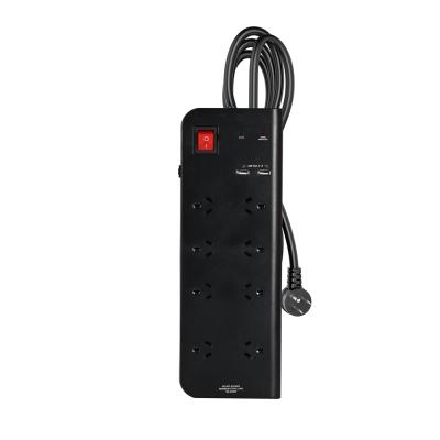 중국 Residential / General Purpose SAA AUS 8 Way Sockets Extend Protection 2.4a Usb Charger Power Strip 판매용