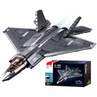 China J35 Fighter Toy Airplane Military Building Blocks for Kids ABS Plastic Remote Control for sale