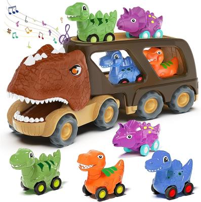 China Reibung Kraftträger Lkw Rückzieh Dino Auto Dinosaurier Auto Spielzeug für Kinder und Kleinkinder zu verkaufen