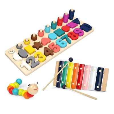 China Children's Toy Digital Puzzle Blocks Hammering Pounding Hand Playing Montessori Toys Education Baby Fiddle Multifunctional Piano for sale