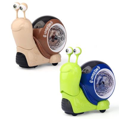 Chine Plastique électrique Universal Swing Nodding Petit escargot projection de musique lumière Q mignon Escargot jouet voiture jouets pour enfants à vendre