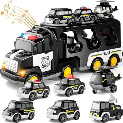 China Frictie Power Toy Car 7 in 1 Politie Truck Toys voor peuters 3-5 jaar oud Scale 1 18 Te koop