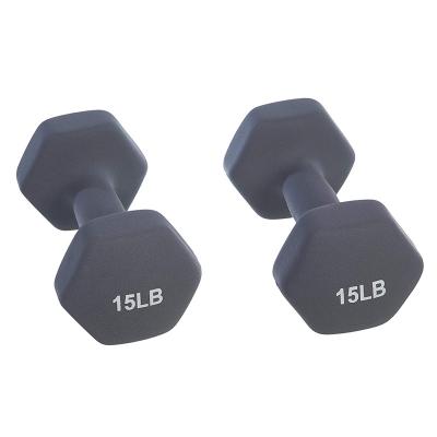 China Neoprene Coated Dumbbell Hexagon Dumbbell Set Multiple Weight Options for sale