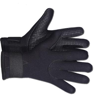 China 90% Neoprene + 10% Nylon 3mm Neoprene Wetsuit Gloves Kayak Anti Slip Surfing Snorkeling Compact Glove Flexible Thermal Five Finger for sale