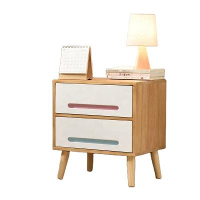 China Large Capacity Bottom Top Drawers Bedside Cabinet Rack With Wood for sale