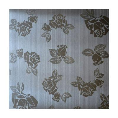 China Decoration And Manufacturing Etched Stainless Steel Sheets With Rose Pattern for sale