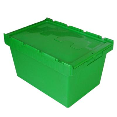 China Sustainable 65L 50kgs Logistics Stackable Plastic Moving Stacking Tote Bin for sale