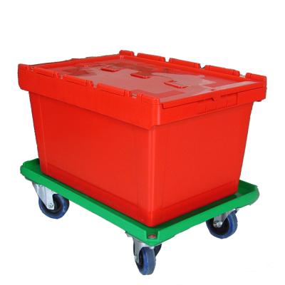 China Solid Box With Lid Storage Solid Plastic Hinged Tote Crate Wholesale for sale