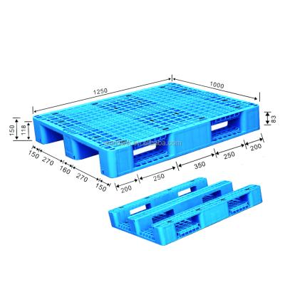 China Stretching Heavy Duty Plastic HDPE Single Faced Logistic Pallet for sale