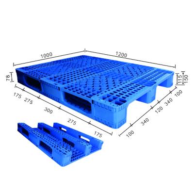 China Single Faced Euro Nesting 3 Runners Warehouse Rack Plastic Pallet For Sale for sale