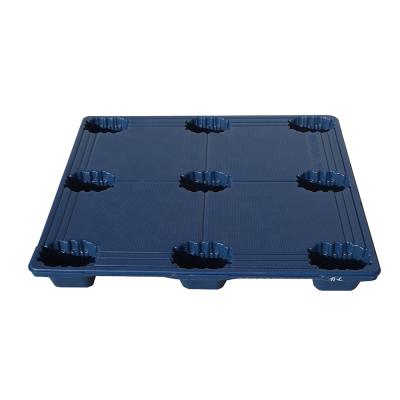 China Single Faced HDPE Blow Molding Plastic Skid Pallet 9 Feet for sale