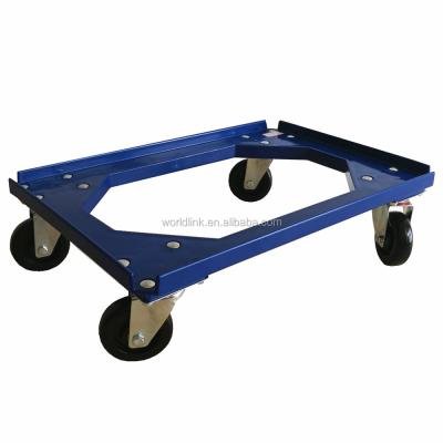 China Plastic Tools 200kg 4 Wheels Tray Dolly Crate for sale