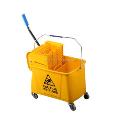 China Small Single Bucket Plastic Mop Bucket Cart Eco - Friendly for sale