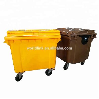 China Sustainable Durable Plastic Outdoor Trash Wheelie Trash Can for sale