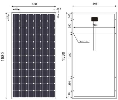 China 190 Watt-monokristallines Solarmodul für Gitter - verbundener Energie-Kraftwerkspark zu verkaufen