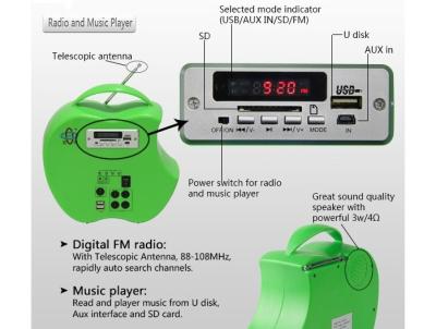 China Do carregador portátil do painel solar de 10 watts o jogador de música solar do rádio da iluminação fácil leva o sistema à venda