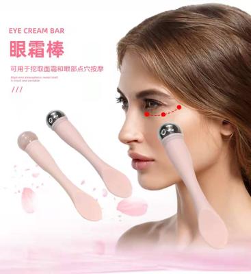 China Custom Applicator Facial Massage Cream Metal Jade Metal Silicone Face Makeup Spoon Logo Cosmetic Spatula for sale