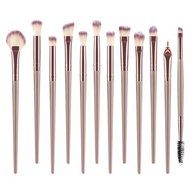 China Angular Blush Cheap Price 12 Pcs Makeup Brushes Eye Makeup Brush Propeller Shaped Cosmetic Brush Set for sale