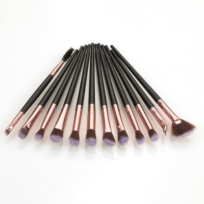 China Angular blush cheap price 12 pcs high quality black pink eye makeup brush prieye gold shadow makeup brushes for sale