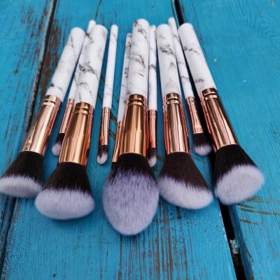 China Marble Style Good Quality Marble Makeup Brushes 5 Big 5 Small Makeup Brushes Custom Your Logo for sale