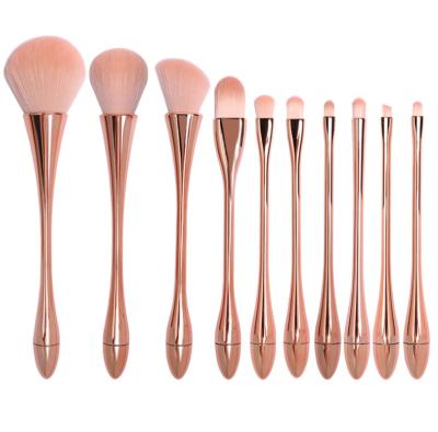 China High End Popular Amazon Custom Logo Rose Gold 10PCS Luxury Cosmetic Makeup Brush Set for sale