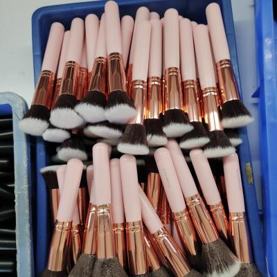 China Fashion 50 pcs MOQ 2021 pcs MOQ 2021 black makeup brush single handle wooden rose brush multifunctional for sale