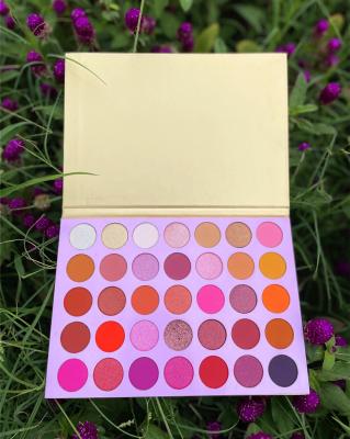 China Waterproof 35 Colors Custom Makeup Cardboard Eyeshadow Palette Makeup Paint Style Palette Packaging Wholesale for sale