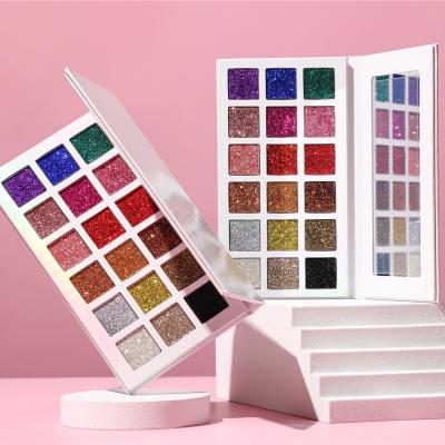 China Wholesale Custom Christmas Makeup Glitter Eyeshadow Palette Waterproof Private Label Eyeshadow Palette With Mirror for sale