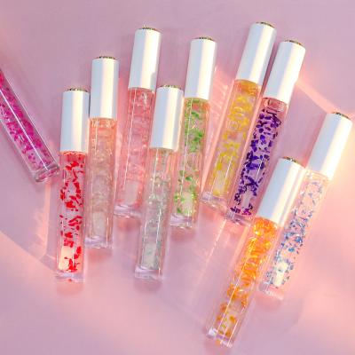 China Free Private Label Cruelty Waterproof Cruelty Free Lip Gloss Flower Lip Gloss Oil Lip Gloss Kit Vegan Wholesale Lip Gloss for sale