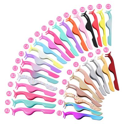 China Fashionable Custom Logo Private Label New Arrival Cheap Makeup Lashes Applicator Tweezers False Eyelash Tweezers for sale