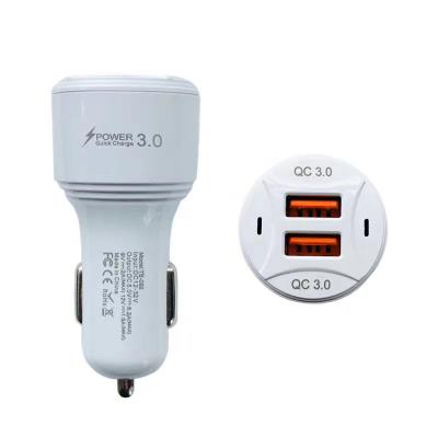 China UniversalÂ   TE-092 Dual QC3.0 USB Car Mobile Phone Charger ABS Car Fast Charging Charger for sale