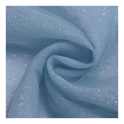 China Breathable Silver Glitter Bronzing Tulle Fabric For Decoration , Wedding Dress for sale