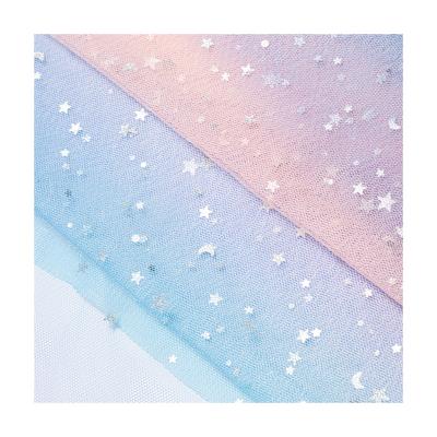 China A Breathable Starry Sky Full Of Stars Bronzing Tulle Mesh Fabric for sale