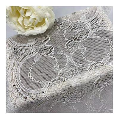 China Sustainable Cotton Luxury Pure For Fashion Design Lace Knitting Fabric for sale