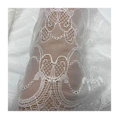 China Sheer Sustainable Custom Made Nylon For Textile Lace Knitting Beaded Fabric for sale