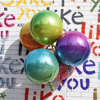 China Latest Festival Decoration 22inch 4d globos al por mayor Gradient Ramp For Party Ddcoration 4D Round Foil Balloon for sale