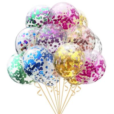 China Decorate wholesale 12 inch thick latex sequin confetti balloons manufacturers party decorations birthday balloons for sale