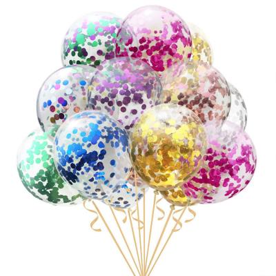 China Whosale confetti balloon 12 inch colorful metallic chrome color confetti balloon for birthday party decor confetti balloon for sale