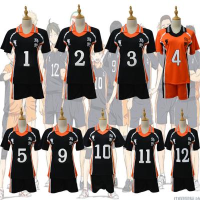 China Haikyuu Cosplay Costume Karasuno High School Volleyball Club Hinata Shyouyou Sportswear Tank Tops Uniform Cotton 9 Styles for sale