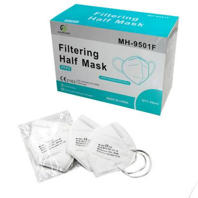 China CE EN149 ffp2 filter face mask filter respirator ffp2 daily civilian face shield custom use logo 5 color 5 ply disposable ffp2 for sale