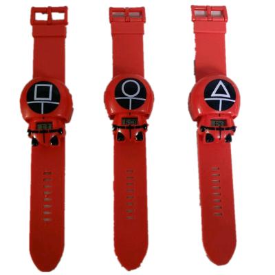 China Heart Rate Monitor 2021 Wholesale Hot Sales Squid Game Toy Watch Adjustable Extension Type Kids Case Cute Wristbands Alarm Hand Watch for sale