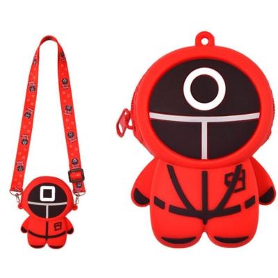 China 2021 Best Squid Game Popular Silicone Daily Use Handbag Small Mini Keychain Bag Fidget Bag Toy Coin Purses Crossbody Shoulder Bag for sale