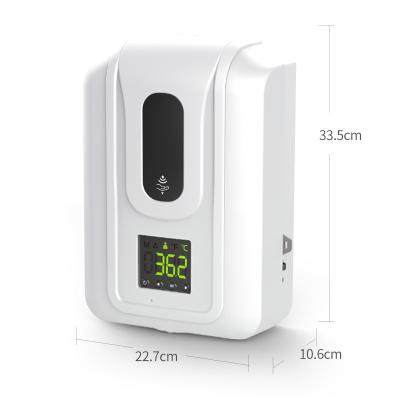 China Foam Soap Dispenser Digital Thermometer Soap Dispenser 3000ml Induction Wall Mounted Automatic Alcohol Hand Dispenser for sale