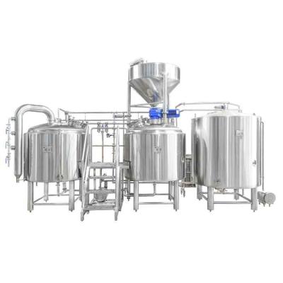 China 1000L Hotels Manual Three Vessel Steam Heating Beer Equipment for sale