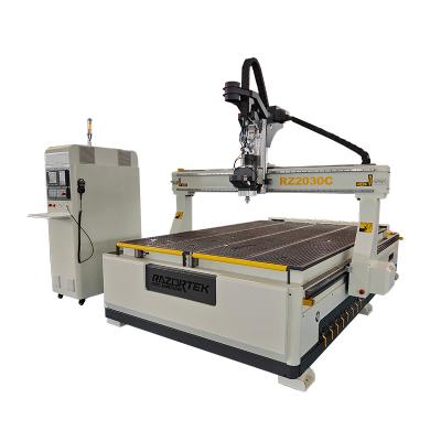 China Sideboard Doors Furniture Making RZ2030C ATC 3axis CNC Woodworking Cutting Machine with Tool Switch Auto CNC Router for sale